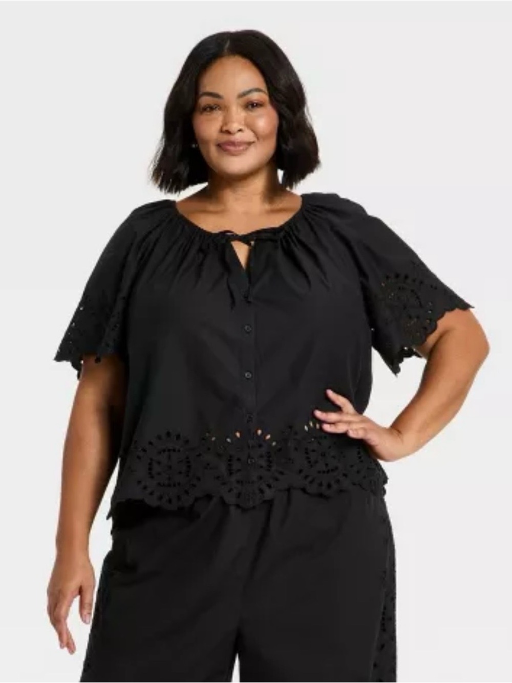 A New Day 100% Cotton Eyelet Top XXL NWT